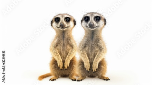 Lively meerkat photo realistic illustration - Generative AI.