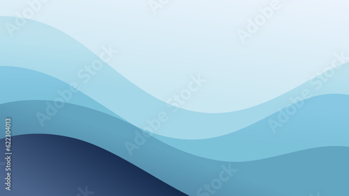 Blue abstract wave background presentation template	
