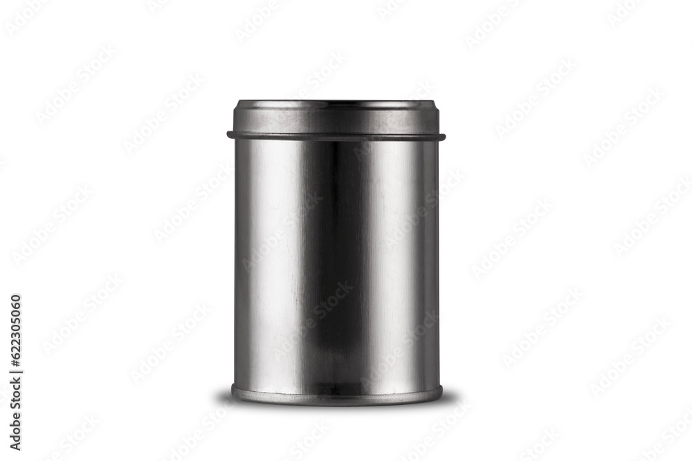 Blank black tin box food container for packaging design mockup isolated on white background.3d rendering. Blank black tin box food container for packaging design mockup isolated on white background.3d rendering.