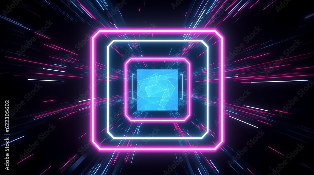 neon graphic abstract technology background,rectangle form shape neon colour light rays,generative ai neon graphic abstract technology background,rectangle form shape neon colour light rays,generative ai