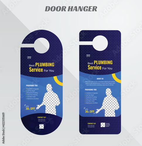 Plumber door hanger design template