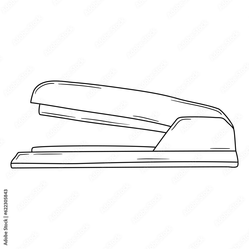 stapler in line art vector style, isolated on white background. stapler in line art vector style for coloring book. stapler in line art vector style, isolated on white background. stapler in line art vector style for coloring book.