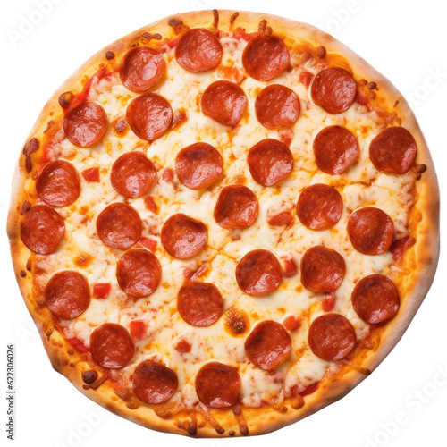 Pizza Pepperoni. Isolated on Transparent Background. generative ai