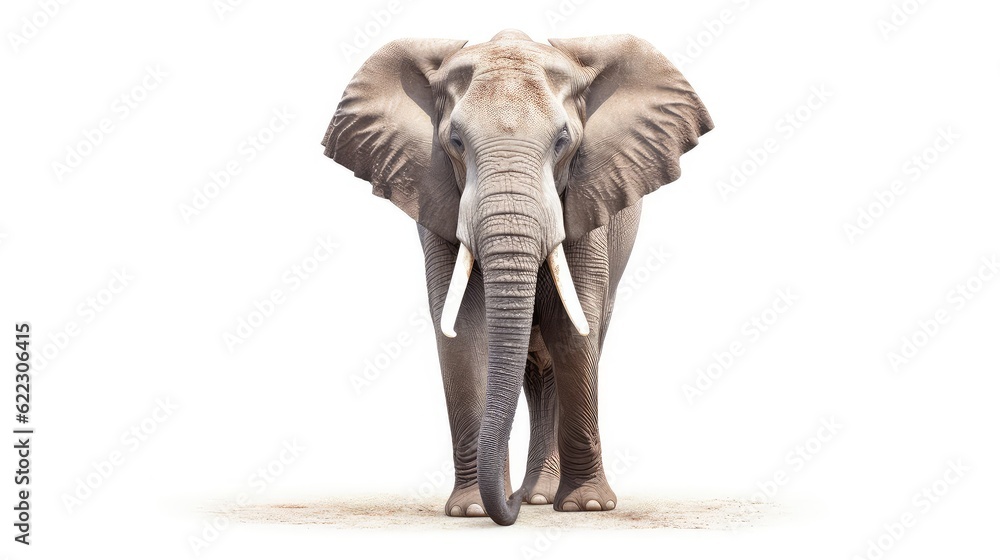 Majestic elephant photo realistic illustration - Generative AI.