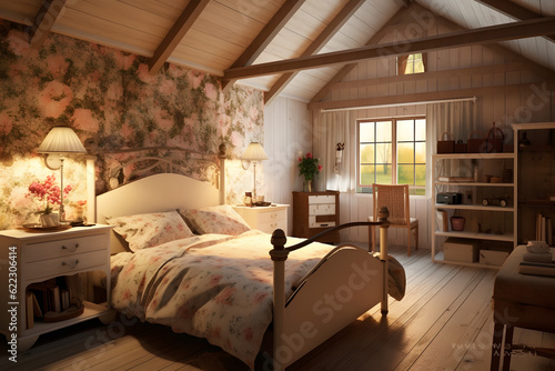 Country style bedroom interior photo