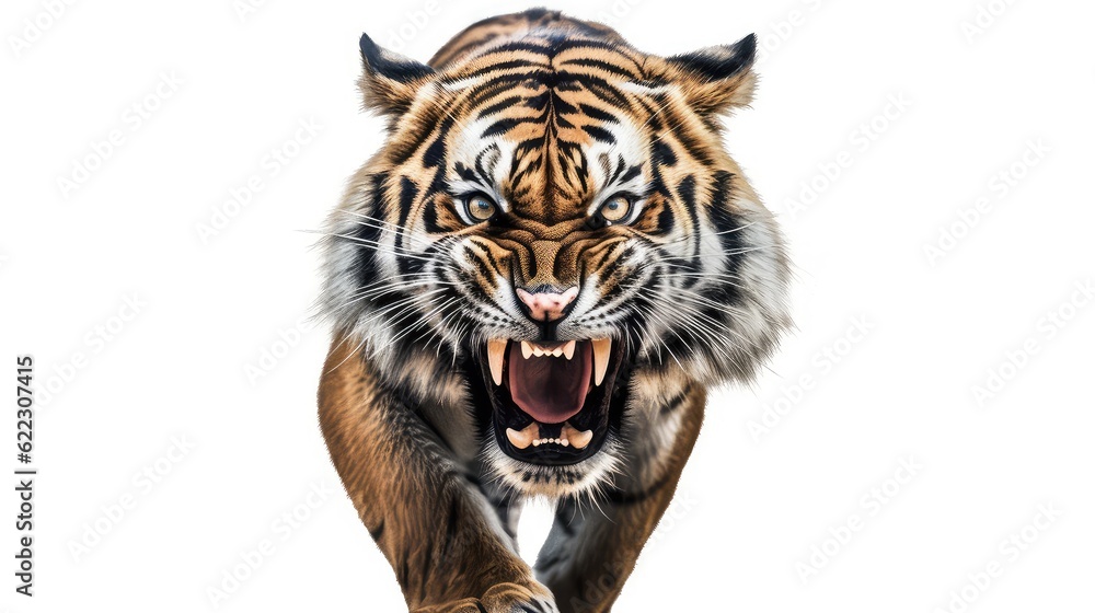 Obraz premium Mighty tiger photo realistic illustration - Generative AI.