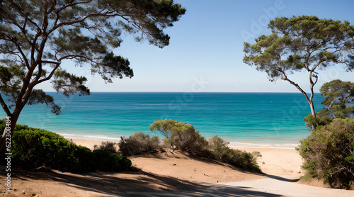 beach with palm trees