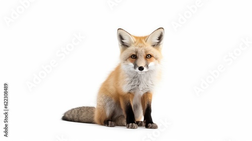 Adorable fox photo realistic illustration - Generative AI.