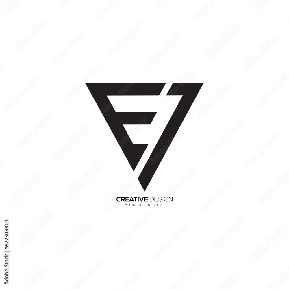 Triangle letter EV modern shape alphabet creative monogram logo. EV ...