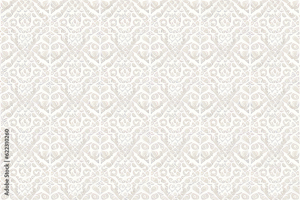 seamless wallpaper pattern with white background (Ai generative)
