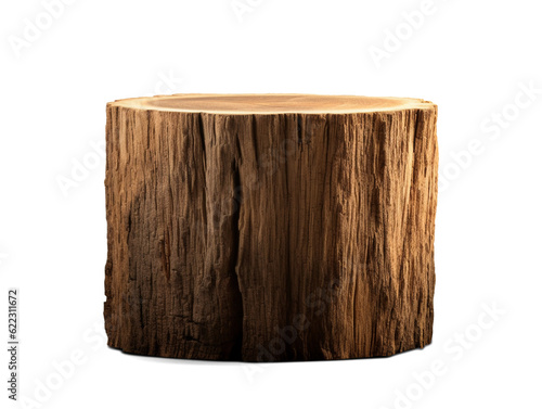 Fototapeta Naklejka Na Ścianę i Meble -  Tree trunk wood podium isolated on transparent or white background, png