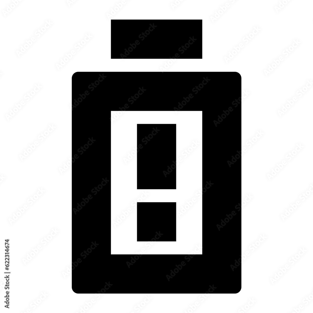 Empty Battery icon. Suitable for website UI design Empty Battery icon. Suitable for website UI design