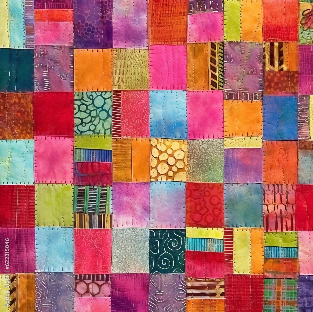 patchwork background, modern, bright colour AI patchwork background, modern, bright colour AI