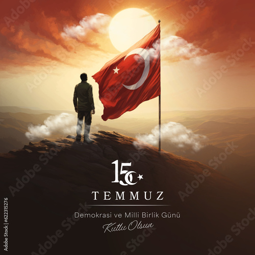 July 152016, Day of Democracy and National Unity, 15 Temmuz 2016 Türkiye'nin Demokrasi ve Milli Birlik Günü. Illustration.