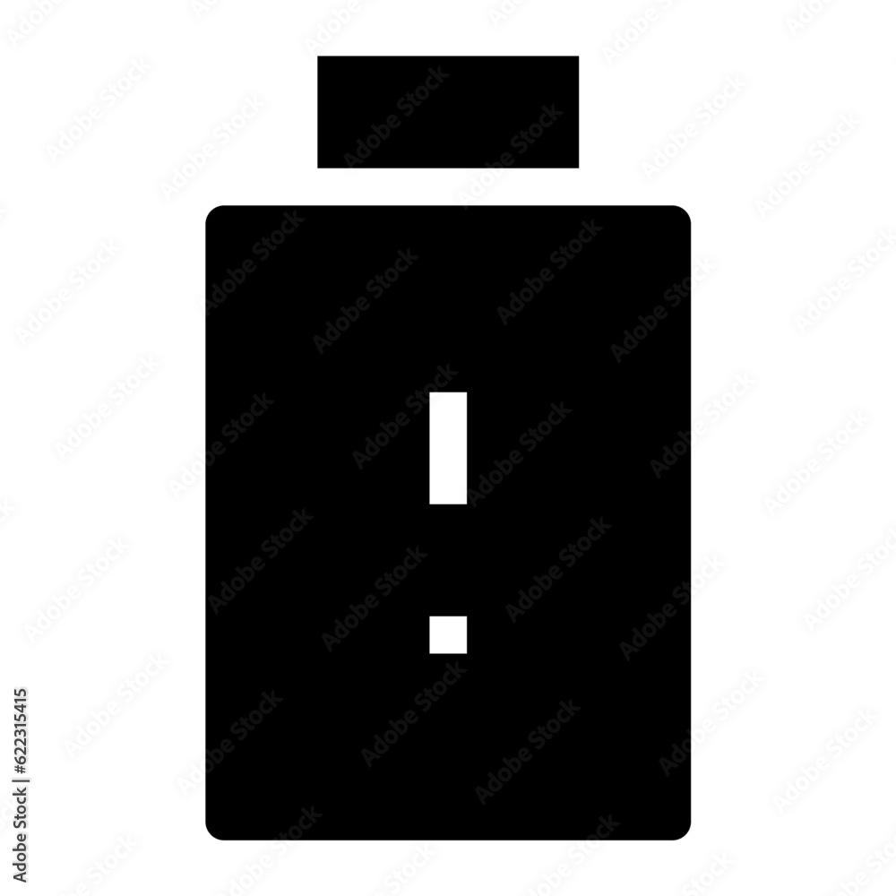 Empty Battery icon. Suitable for website UI design Empty Battery icon. Suitable for website UI design