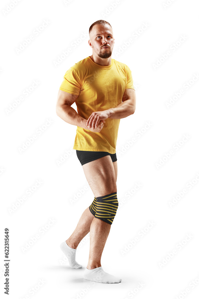 Strong man. Fitness motivation. Powerlifting. Man athlete on white background. Bodybuilding. Fitness man. Sports trainer on training. Healthy lifestyle Strong man. Fitness motivation. Powerlifting. Man athlete on white background. Bodybuilding. Fitness man. Sports trainer on training. Healthy lifestyle