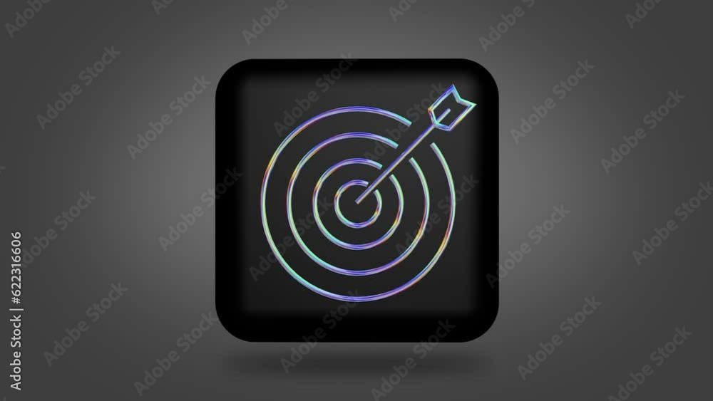 Motion design 3d icons. Symbol: a target with an arrow. 4k video. Motion design 3d icons. Symbol: a target with an arrow. 4k video.