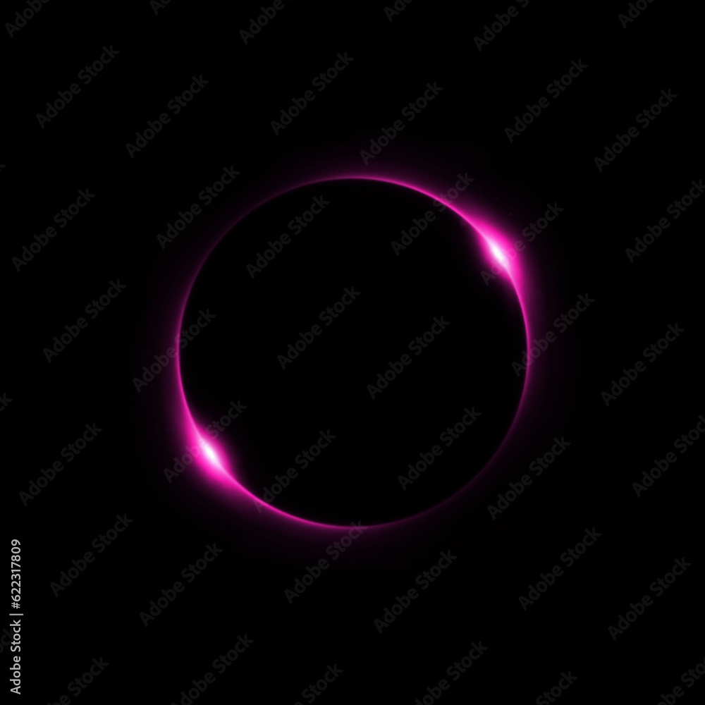 pink ring on black background. pink ring on black background.