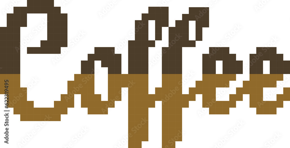 Fototapeta premium coffee letter cartoon icon in pixel style