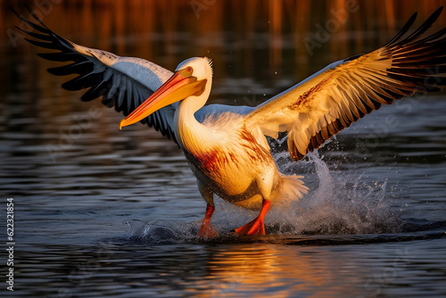 pelican in flight