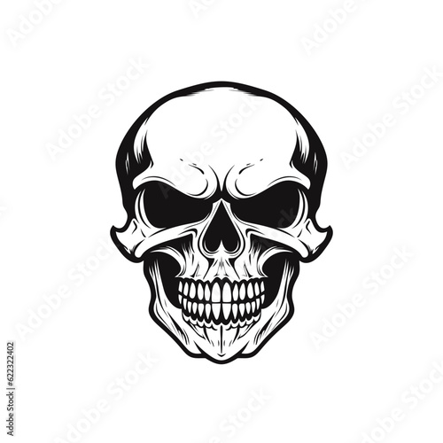 Skull vector illustration for tattoo or t-shirts design isolated on white background