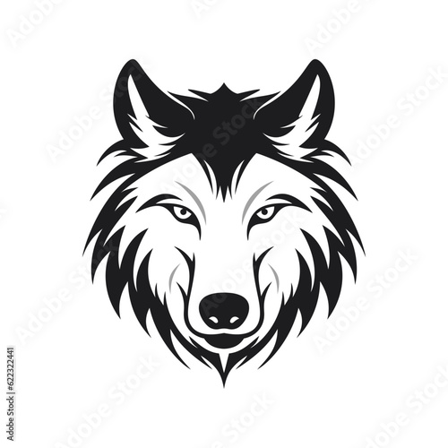 Wolf head vector logo design template. Can be used for t-shirt print, label, emblem. © makstorm