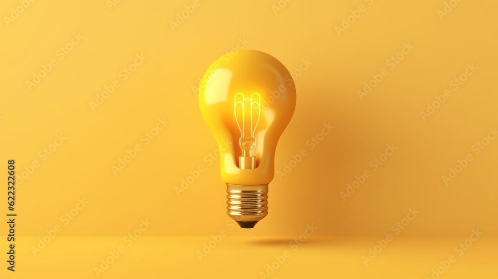 yellow light bulb with yellow background yellow light bulb with yellow background