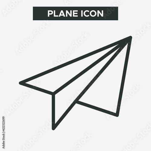 Paper plane icon on white background.  Outline paper plane icon. Minimal and premium paper plane icon. EPS 10 Vector.