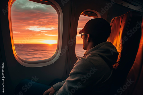 a person enjoying their journey on a plane