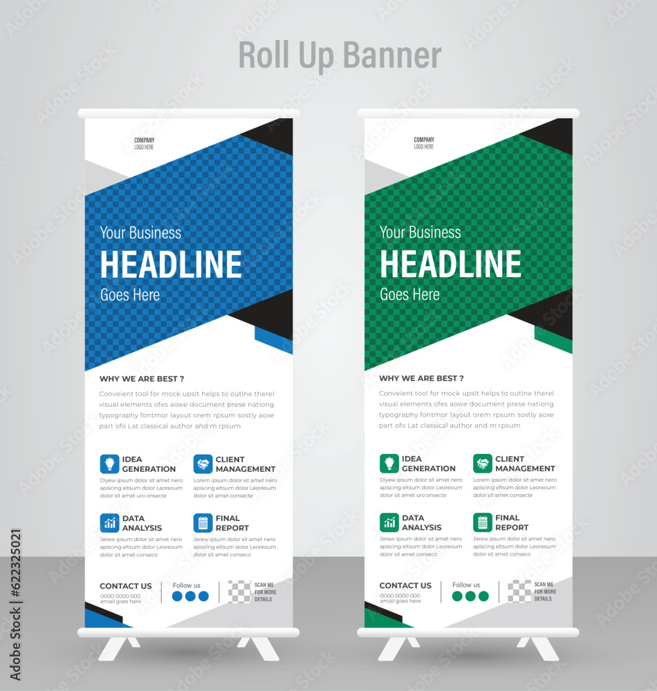 Roll up banner design for business agency or pull up banner