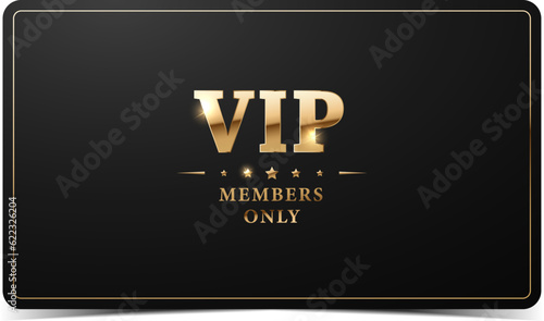 Premium VIP Card. Black and gold luxury vip business card design template.