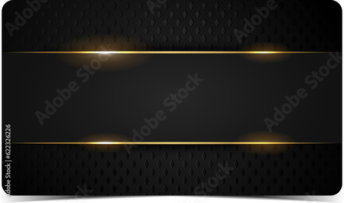 Premium VIP Card. Black and gold luxury vip business card design template.