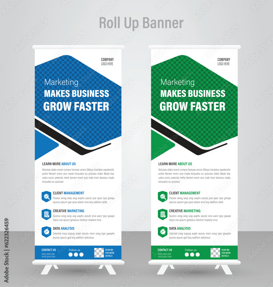 Obraz premium Corporate roll up banner design for service promotion 