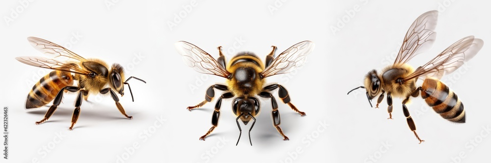 Wildlife insects animals bees banner panorama long - Collection of bee (Apiformes or Anthophila), isolated on white background (Generative Ai) Wildlife insects animals bees banner panorama long - Collection of bee (Apiformes or Anthophila), isolated on white background (Generative Ai)