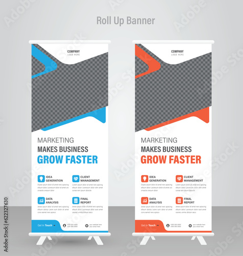 Creative roll up banner or pull up banner template