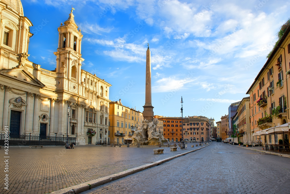 Piazza Navona in the morning, Rome, Italy