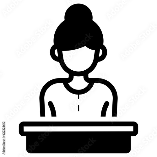 female lecturer icon