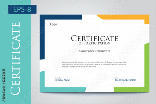 Colored Dark Blue and Green Circle Certificate Template attractive Colored Waves Certificate Design Template