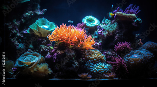 Blue Coral Oasis, Vibrant Underwater Ecosystem