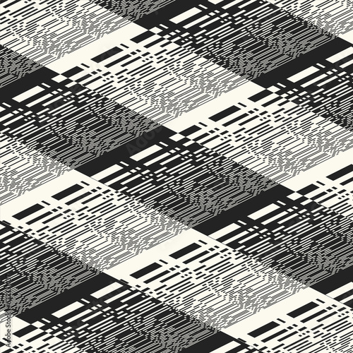 Monochrome Glitch Stroke Textured Broken Striped Pattern