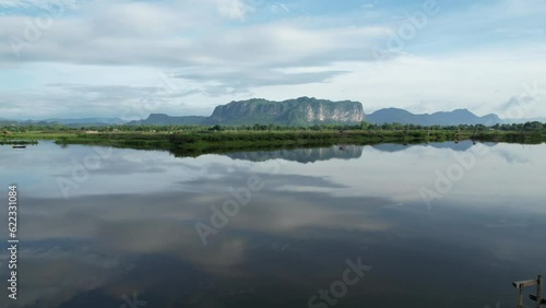 Natural mountain view with water of Phuphaman, Khonkaen, Thailand for create content about tourism of Thailand