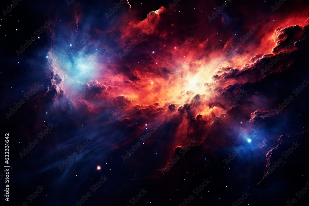 Beautiful space nebula. Generative AI