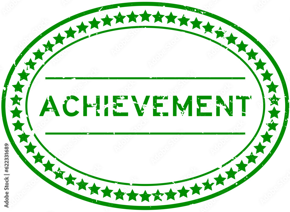 Grunge green achievement word oval rubber seal stamp on white background Grunge green achievement word oval rubber seal stamp on white background