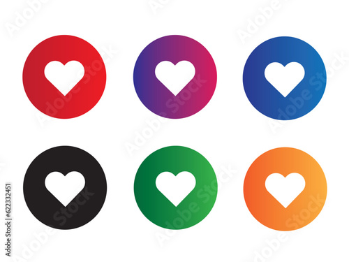 Collection of heart illustrations Love symbol icon set love symbol vector photo