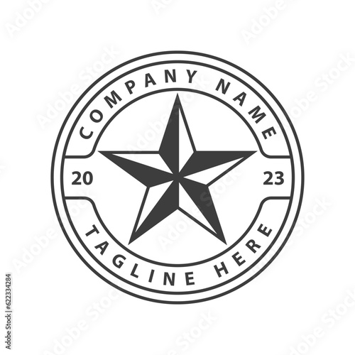 Retro Vintage Western Country Texas Star Badge Emblem Label Stamp Logo Design Vector