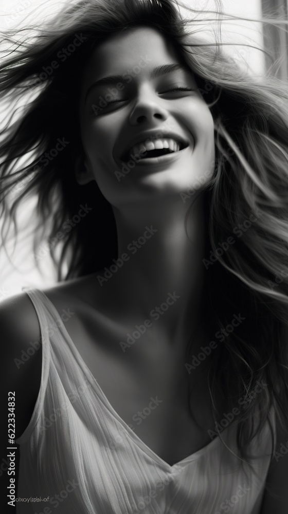 Beautiful Woman Smiling | Black and White | Portrait Beautiful Woman Smiling | Black and White | Portrait