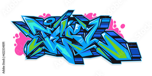 Colorful Abstract Urban Graffiti Street Art Word Lettering Vector Illustration Template Element