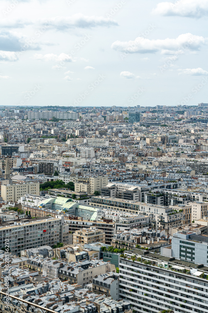 Beautiful view of the city of Paris from the top of the Eiffel Tower