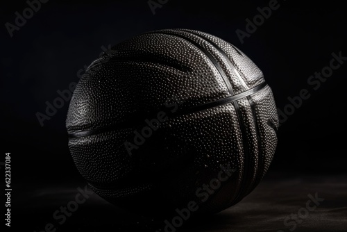 Black basketball on a black background. © Iryna