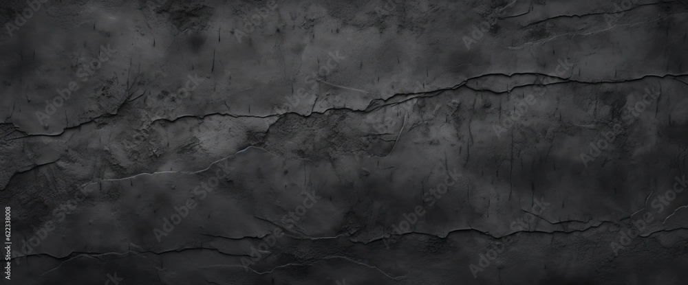 Obraz premium Panorama of Black cement wall texture and background seamless with high resolution